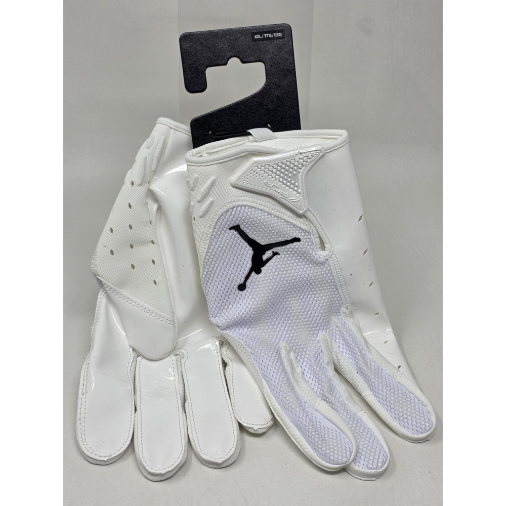 Nike Jordan Vapor Jet NFL Football Gloves White/Black DX4546-102 Mens Size XXL